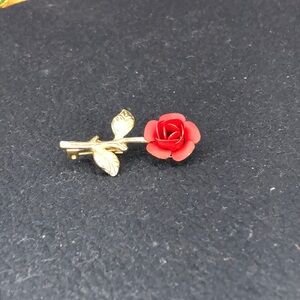 Red Rose Brooch